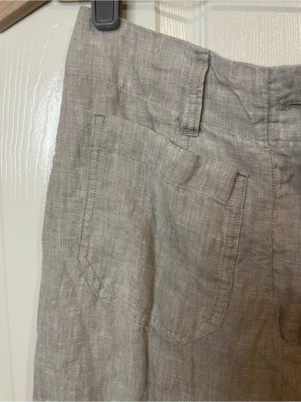 Quince 100% European Linen Patch Pocket Wide Leg Pants in Flax Size 6